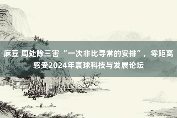 麻豆 周处除三害 “一次非比寻常的安排”，零距离感受2024年寰球科技与发展论坛