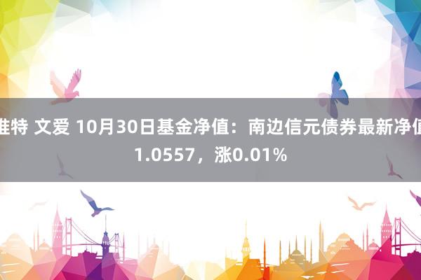 推特 文爱 10月30日基金净值：南边信元债券最新净值1.0557，涨0.01%