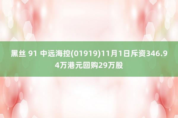 黑丝 91 中远海控(01919)11月1日斥资346.94万港元回购29万股