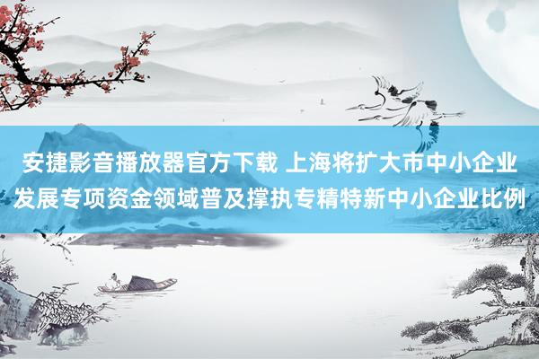 安捷影音播放器官方下载 上海将扩大市中小企业发展专项资金领域普及撑执专精特新中小企业比例