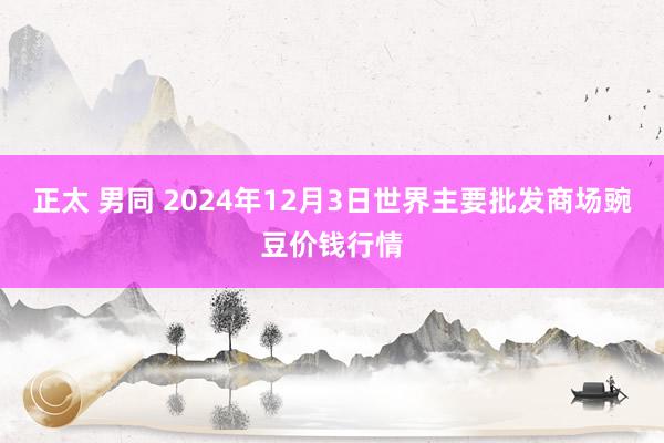 正太 男同 2024年12月3日世界主要批发商场豌豆价钱行情