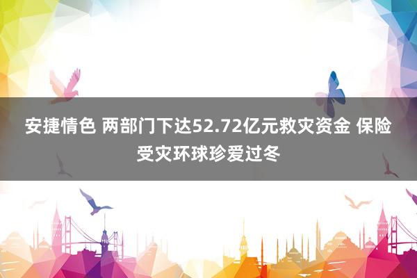 安捷情色 两部门下达52.72亿元救灾资金 保险受灾环球珍爱过冬