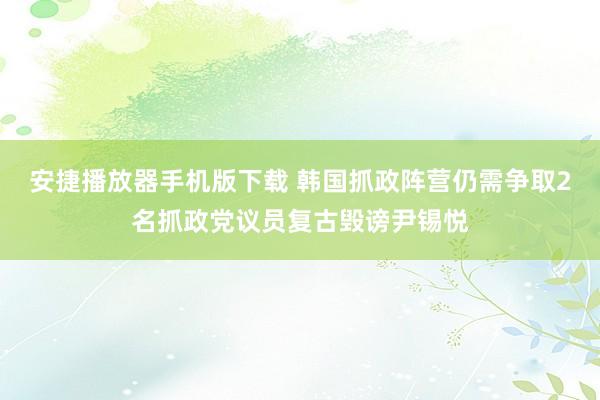 安捷播放器手机版下载 韩国抓政阵营仍需争取2名抓政党议员复古毁谤尹锡悦