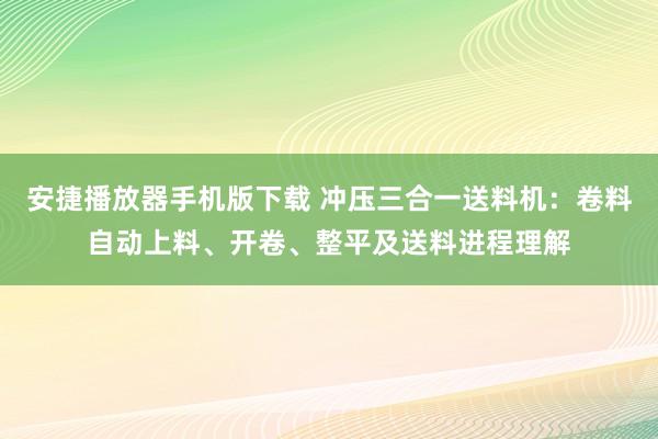 安捷播放器手机版下载 冲压三合一送料机：卷料自动上料、开卷、整平及送料进程理解