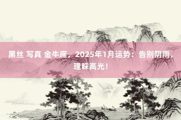 黑丝 写真 金牛座，2025年1月运势：告别阴雨，理睬高光！