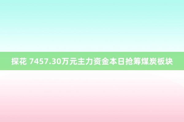 探花 7457.30万元主力资金本日抢筹煤炭板块