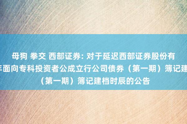 母狗 拳交 西部证券: 对于延迟西部证券股份有限公司2025年面向专科投资者公成立行公司债券（第一期）簿记建档时辰的公告